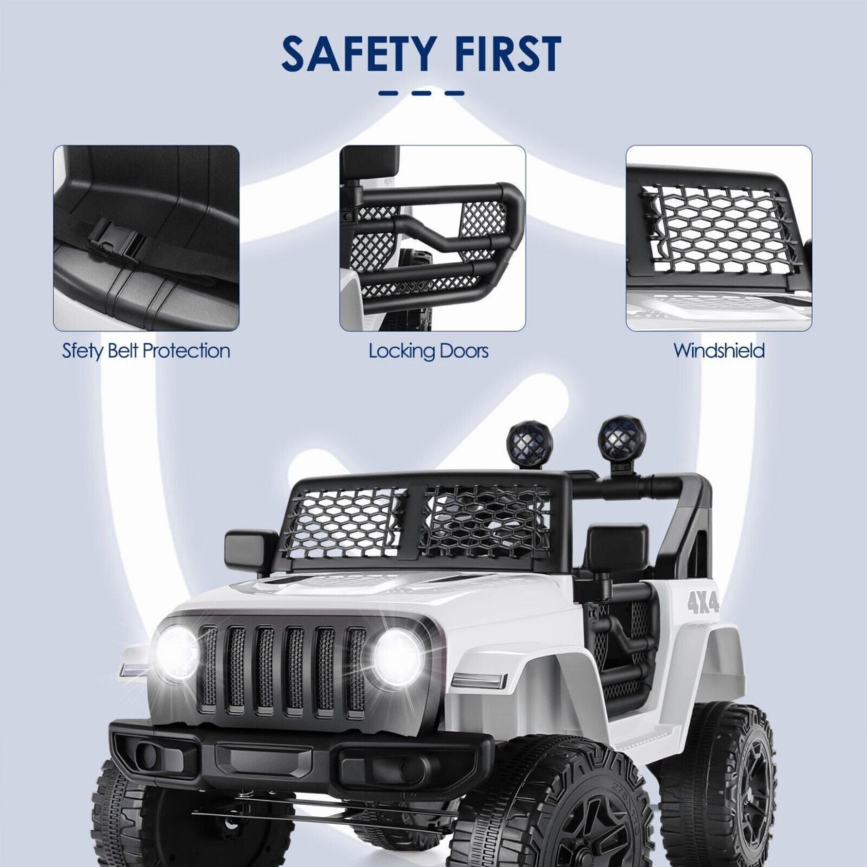 Electric Ride-On Truck for Kids with MP3, LED Lights, and Remote Control - 12V, 2 Seats