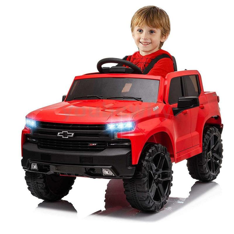 Electric Ride On Car Truck Toy with Remote Control, Music, and LED Lights - 12V Safety Power for Endless Fun!