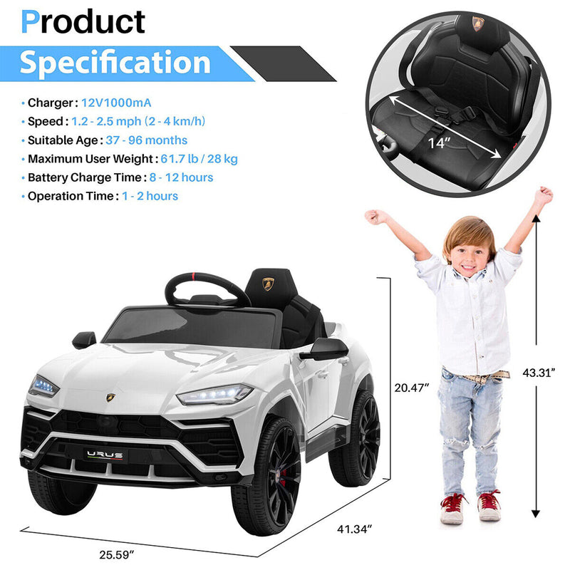 Electric Ride-On Car with Remote Control, MP3 Music, and Headlights - 12V Battery Powered