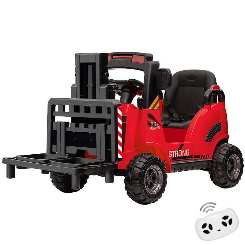 Electric Ride-On Construction Forklift with Remote Control and Built-In Music - 12V