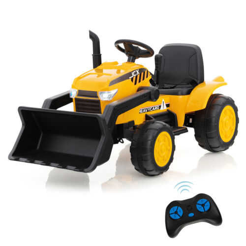 Electric Ride-On Excavator Digger with RC Control, Lights, and Music for Kids (12V)