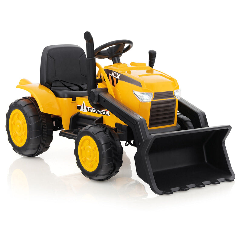 Electric Ride-On Excavator Digger with RC Control, Lights, and Music for Kids (12V)