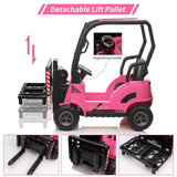 Electric Ride-On Forklift Car with Tent for Kids - Construction-Themed Fun!