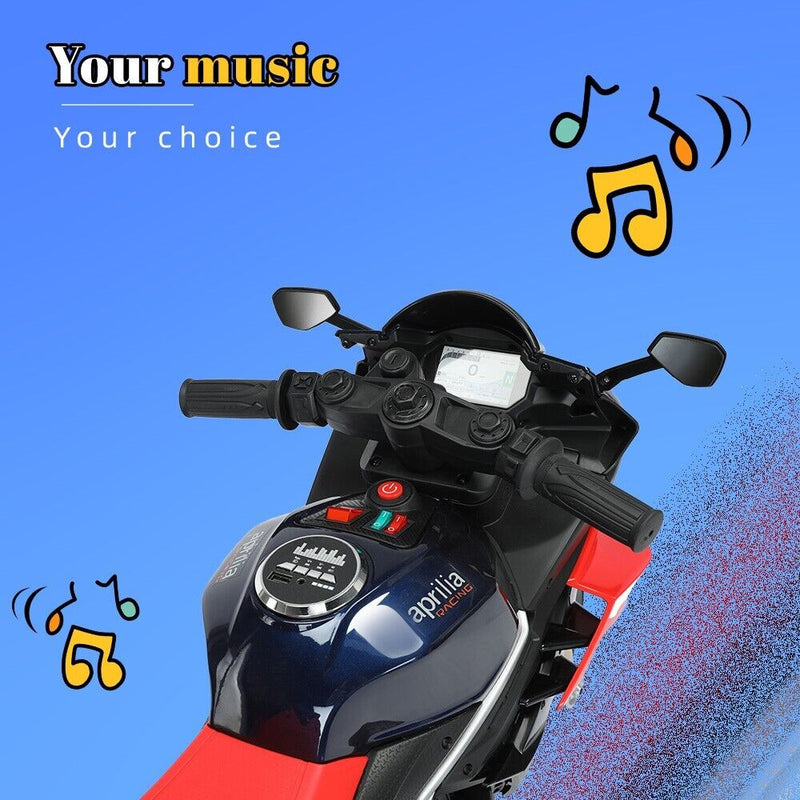 Electric Ride-On Motorbike for Kids Ages 1-4 with Bluetooth and MP3 Compatibility