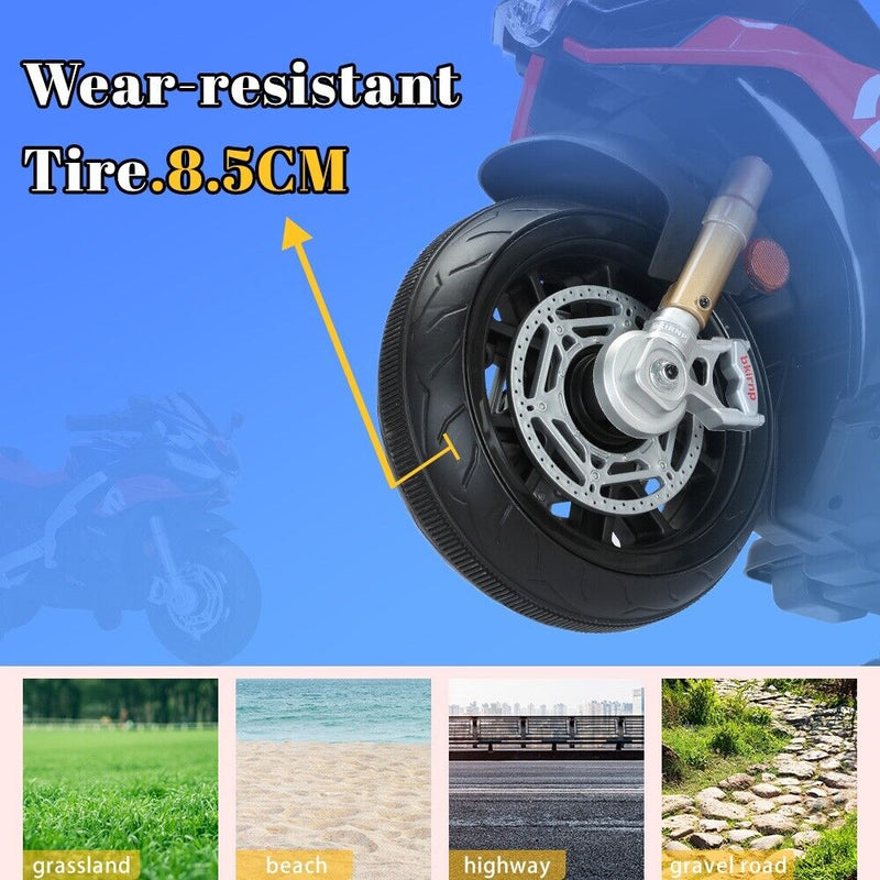 Electric Ride-On Motorbike for Kids Ages 1-4 with Bluetooth and MP3 Compatibility