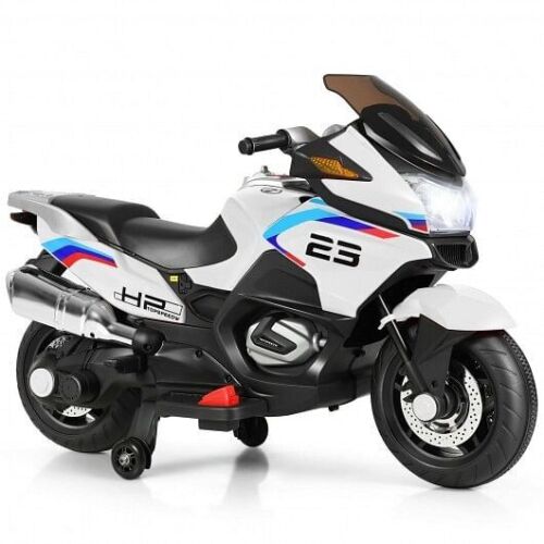 Electric Ride-On Motorcycle for Kids - 12V Motor Bike in White