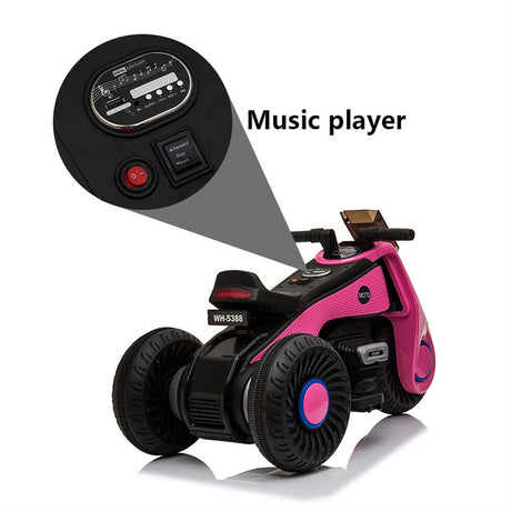 Electric Ride-On Motorcycle for Kids with Music, Horn, and Headlights - 3 Wheels