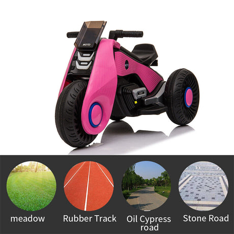 Electric Ride-On Motorcycle for Kids with Music, Horn, and Headlights - 3 Wheels