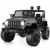 Electric Ride-On Toy Truck for Kids with Remote Control, Music, and LED Lights - 12V Jeep Style