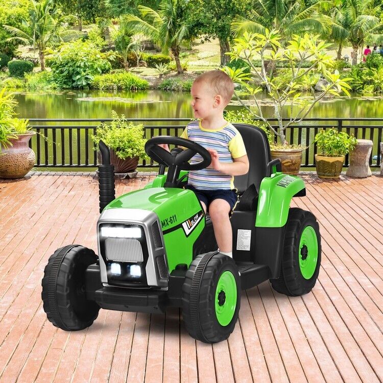 Electric Ride-On Tractor for Kids with 3 Gears and Remote Control - Includes Trailer Toy