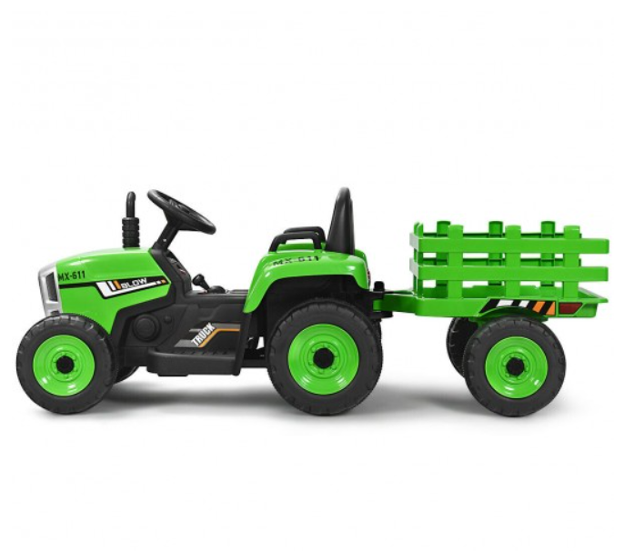 Electric Ride-On Tractor for Kids with Remote Control, Detachable Trailer, Lights, and MP3 Music