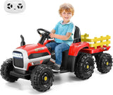 Electric Ride-On Tractor for Kids with Trailer - 12V Powered Fun!