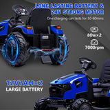 Electric Ride-On Tractor with Excavator, Bulldozer, and Trailer for Kids (24V)