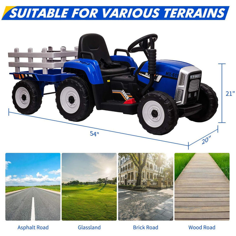 Electric Ride-On Tractor with Remote Control and MP3 Player - Perfect for Kids!