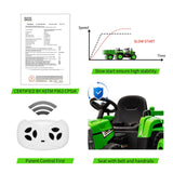 Electric Ride-On Tractor with Trailer and MP3 Player for Kids - 12V Battery-Powered Vehicle