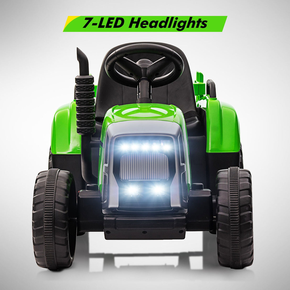Electric Ride-On Tractor with Trailer and MP3 Player for Kids - 12V Battery-Powered Vehicle