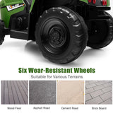 Electric Ride-On Tractor with Trailer and Remote Control - Dark Green with Lights