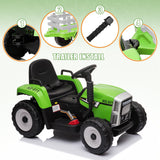 Electric Ride-On Tractor with Trailer and Remote Control for Kids (12V)