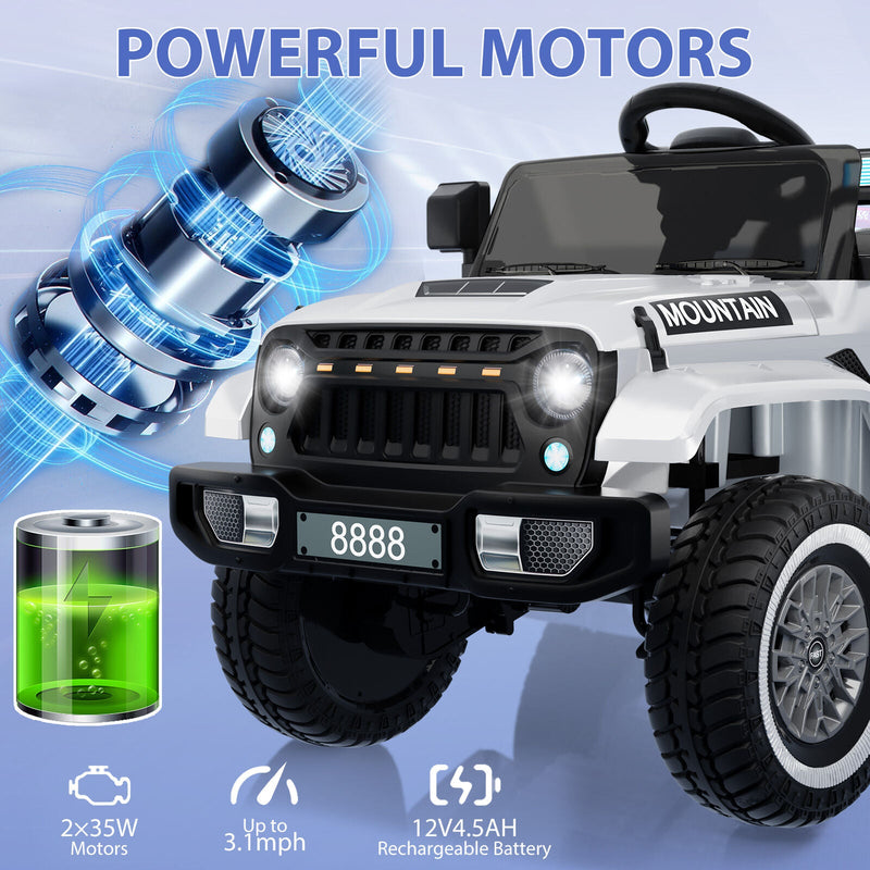 Electric Ride-On Truck for Kids with 3 Speeds, LED Lights, Music, and MP3 Player