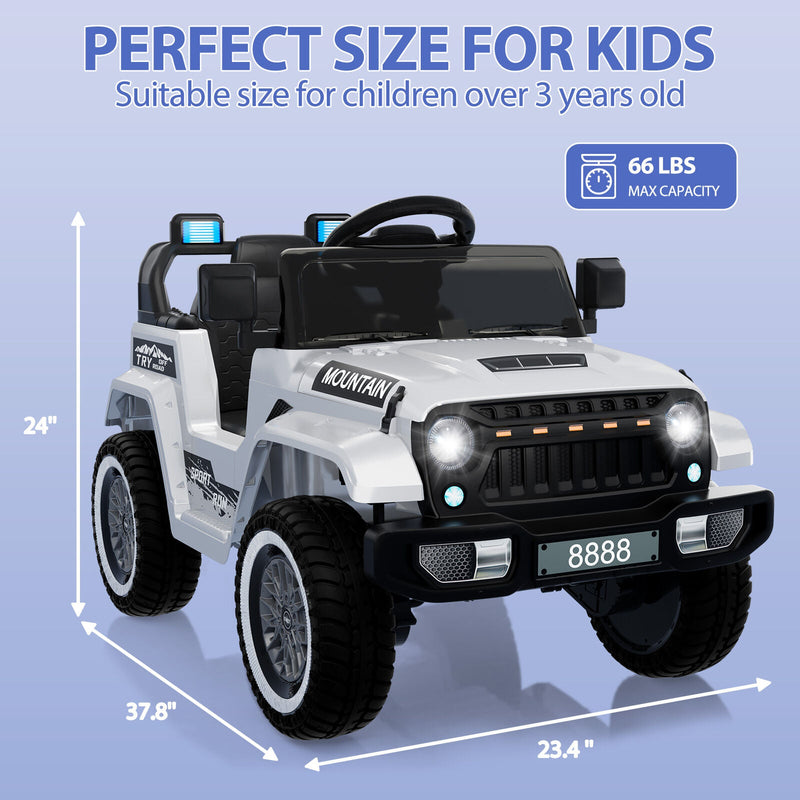 Electric Ride-On Truck for Kids with 3 Speeds, LED Lights, Music, and MP3 Player