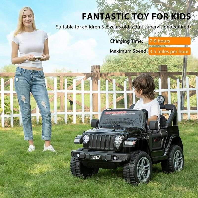 Electric Ride-On Truck for Kids with Parental Remote Control, MP3 Player, LED Lights, and 3 Speed Options