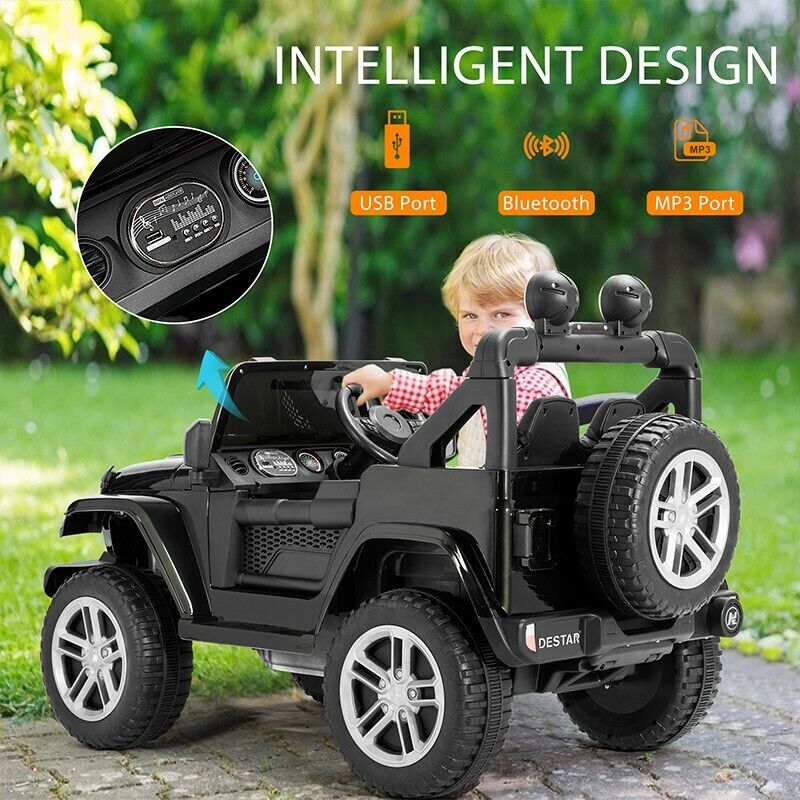 Electric Ride-On Truck for Kids with Parental Remote Control, MP3 Player, LED Lights, and 3 Speed Options