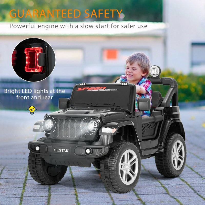 Electric Ride-On Truck for Kids with Parental Remote Control, MP3 Player, LED Lights, and 3 Speed Options