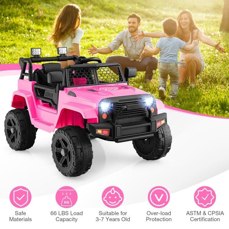 Electric Ride-On Truck for Kids with Remote Control and Headlights - 12V Children's Toy Car