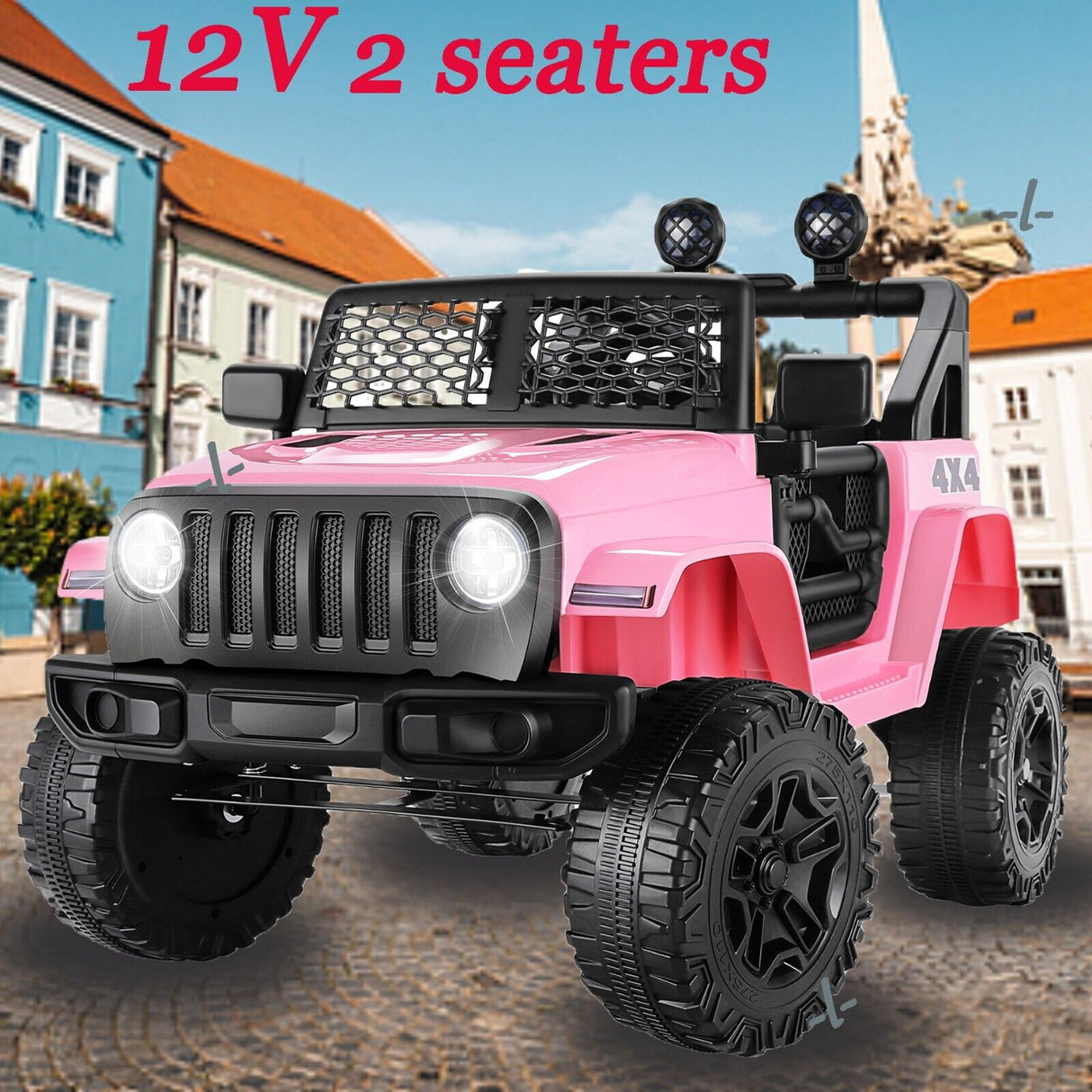12V Electric Ride-On Toy Truck for Kids with Bluetooth Remote Control - PINK