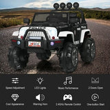 Electric Ride-On Truck for Kids with Remote Control and Magnetic Double Doors - Black & White