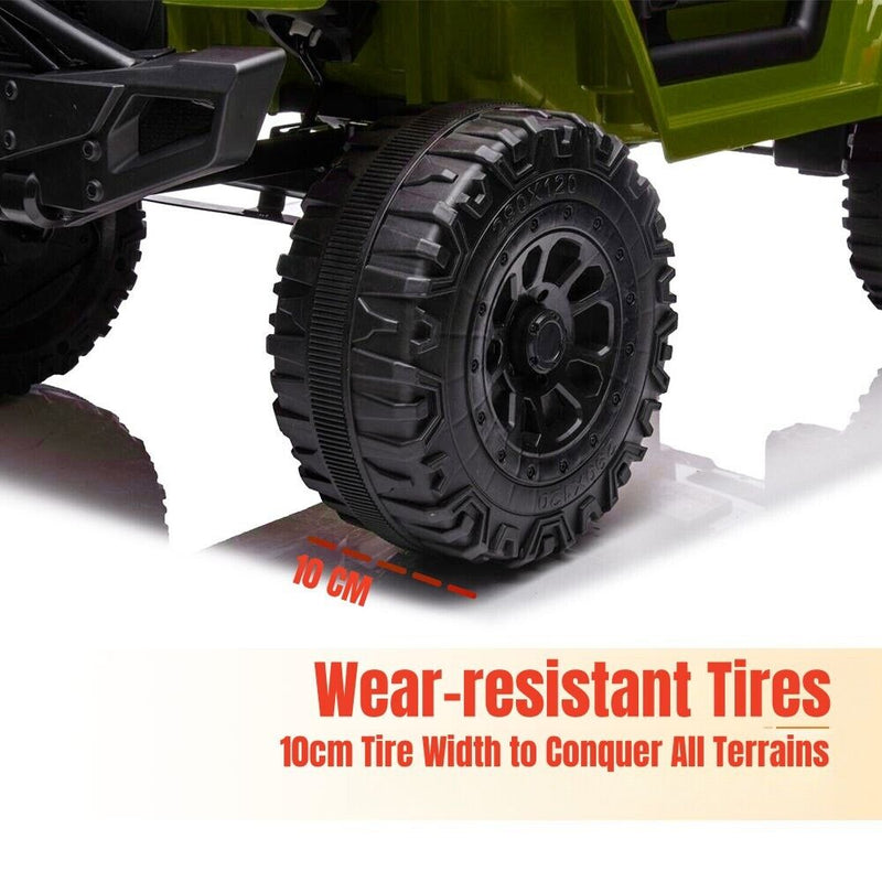 Electric Ride-On Truck for Kids with Remote Control, Bluetooth, and LED Lights - 12V