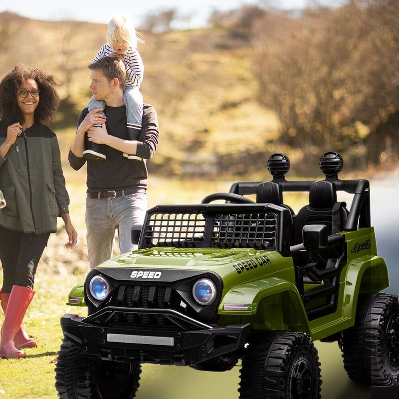 Electric Ride-On Truck for Kids with Remote Control, Bluetooth, and LED Lights - 12V