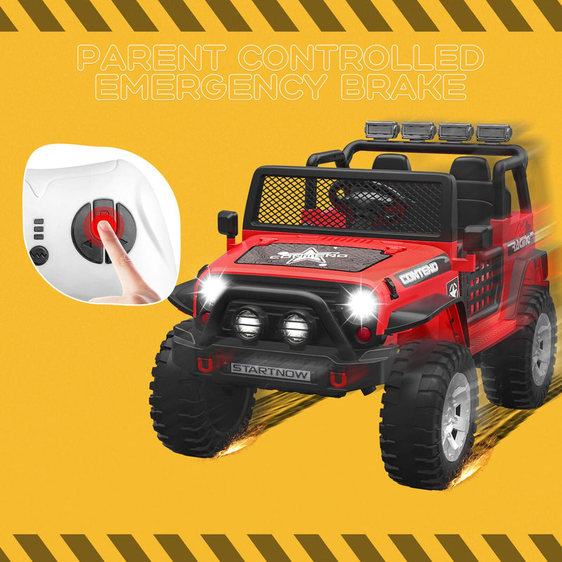 12V Electric Jeep Toy Car for Kids with LED Lights, MP3 Player, and Remote Control - Perfect Gift for Boys and Girls