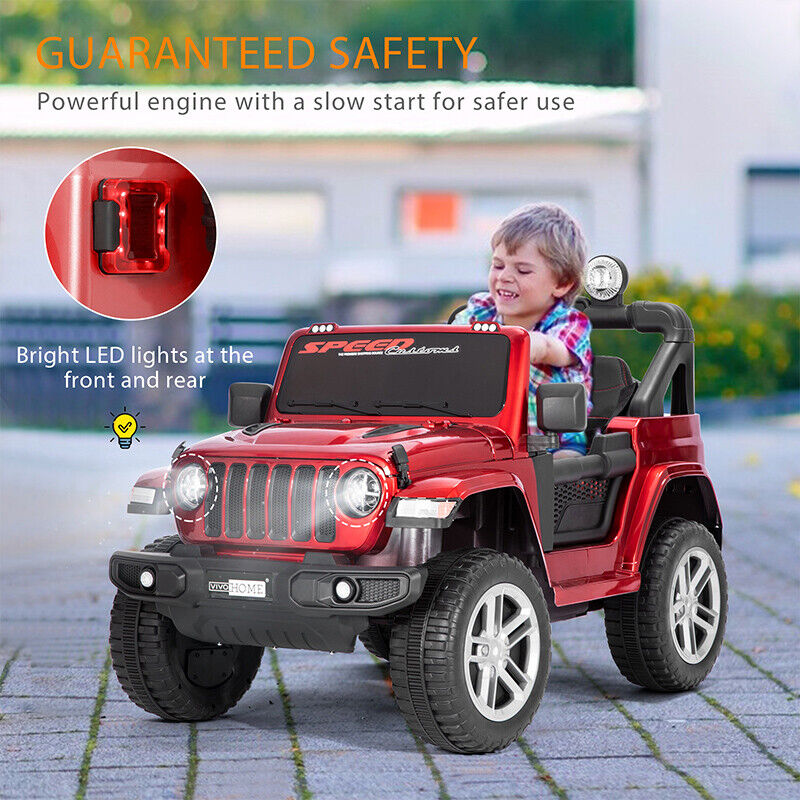 Electric Ride-On Truck for Kids with Remote Control, LED Lights, 3 Speeds, and Music