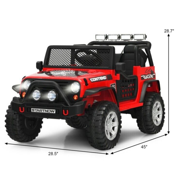 Electric Ride On Truck for Kids with Remote Control, Lights, and Music - 12V Children's Car Toy