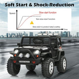 Electric Ride-On Truck for Kids with Remote Control, Lights, and Music - Black