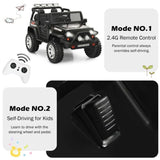 Electric Ride-On Truck for Kids with Remote Control, Lights, and Music - Black