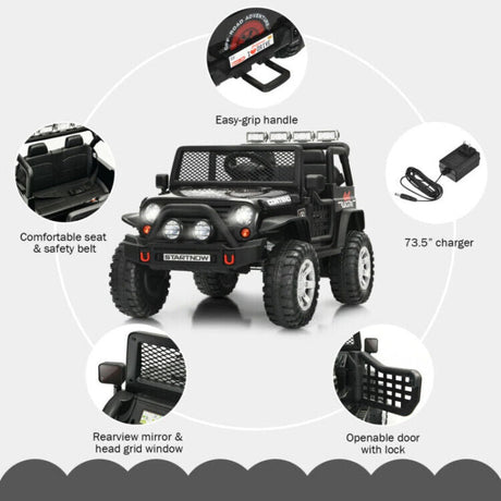 Electric Ride-On Truck for Kids with Remote Control, Lights, and Music - Perfect for Outdoor Fun!