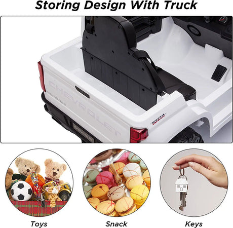 Electric Ride-On Truck for Kids with Remote Control, MP3 and Bluetooth - White