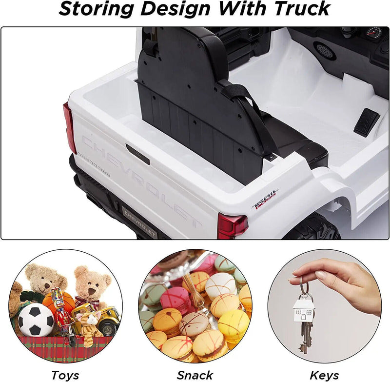 Electric Ride-On Truck for Kids with Remote Control, MP3 and Bluetooth - White