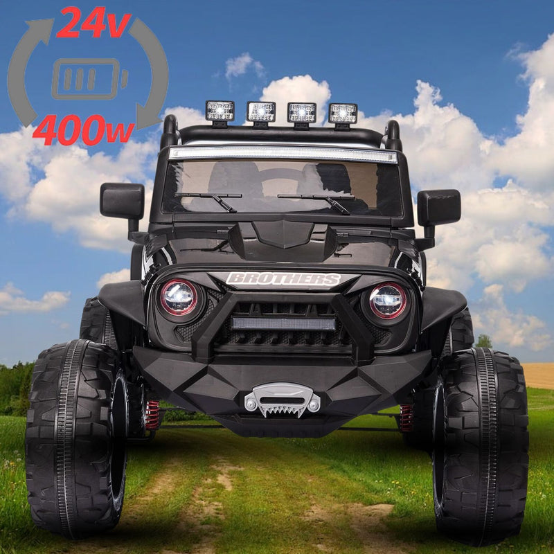 2 Seater Electric Ride-On Truck for Kids with LED Lights, Music, Remote Control, and AUX/USB Connectivity