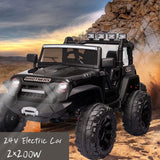 Electric Ride-On Truck for Kids with Remote Control, MP3 Player, and LED Lights - 24V/12V