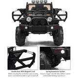 Electric Ride-On Truck for Kids with Remote Control, MP3 Player, and LED Lights - Black