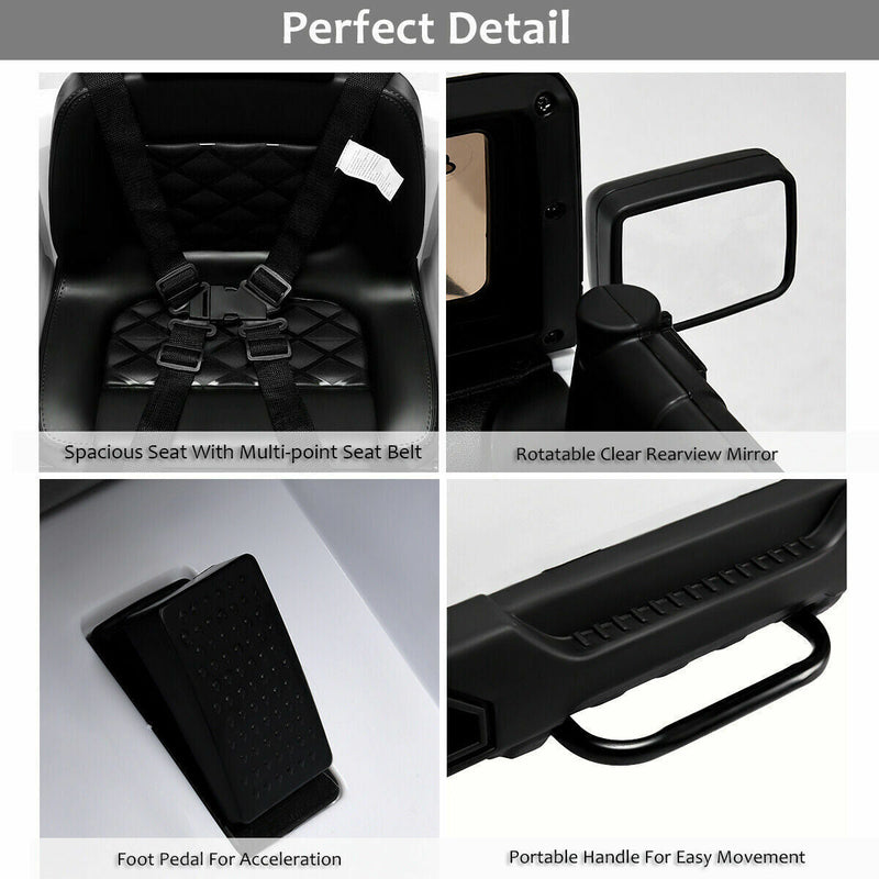 Electric Ride-On Truck for Kids with Remote Control, MP3 Player, and LED Lights - White