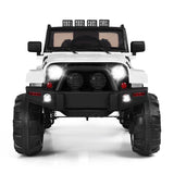 Electric Ride-On Truck for Kids with Remote Control, MP3 Player, and LED Lights - White