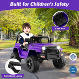 Electric Ride-On Truck for Kids with Remote Control, Music, and Lights - Purple