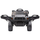 Electric Ride-On Truck with Music, Lights, and Detachable Trailer for Kids - Black