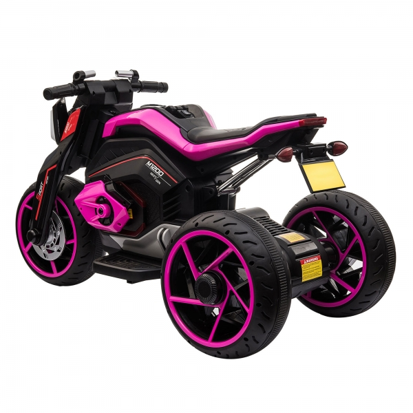 Electric Three-Wheeled Motorcycle for Kids Ages 3-8 with Horn and LED Lights