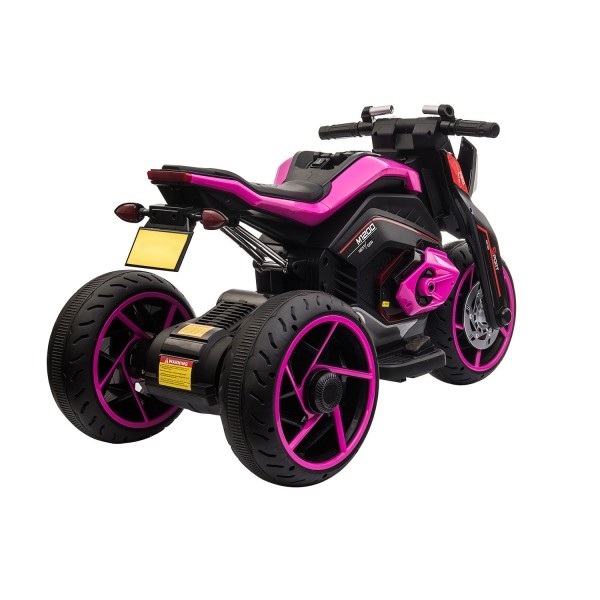 Electric Three-Wheeled Motorcycle for Kids Ages 3-8 with Horn and LED Lights