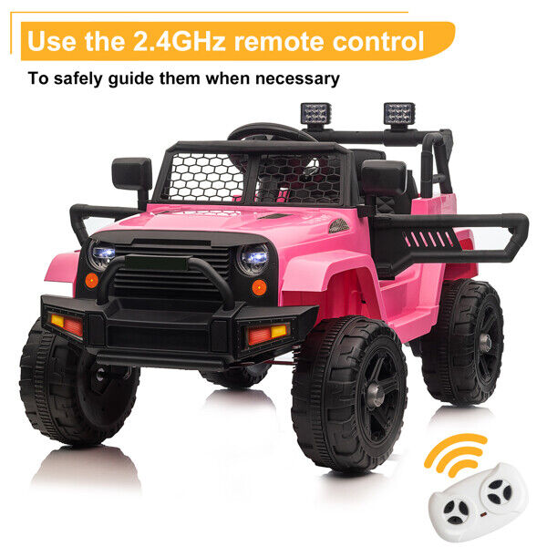 Electric Toy Jeep for Kids with LED Lights, MP3 Player, and Remote Control - Perfect Gift for Young Drivers!